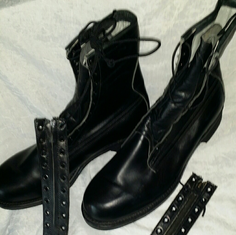 Leather Combat boot military vintage '83 steel toe